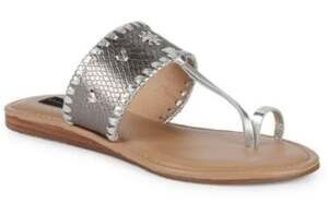 Steven by Steve Madden 'Mykonos' Women's 8M Sliver Leather Braided Thong Sandal
